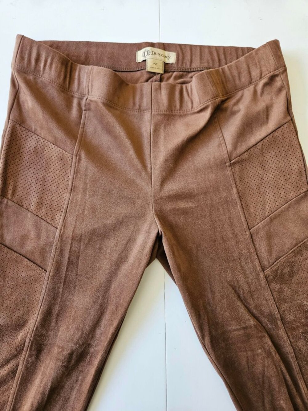 Faux Suede Pull-up Skinny Pants, Sz 14 New w/o Tags By Democracy